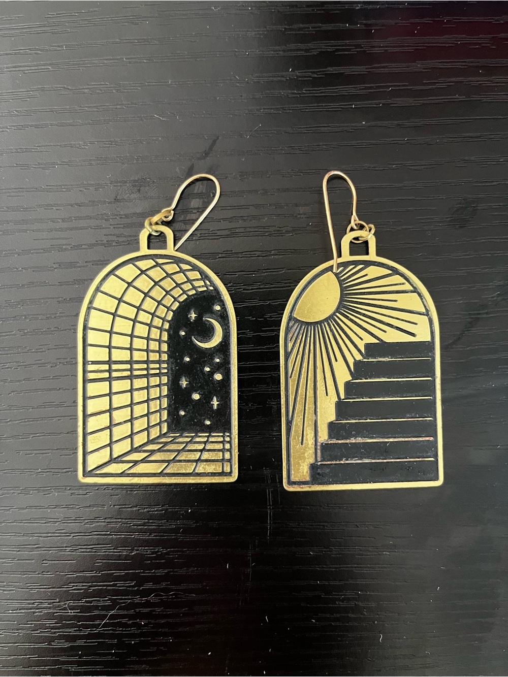 While Odin Sleeps Brass Earrings